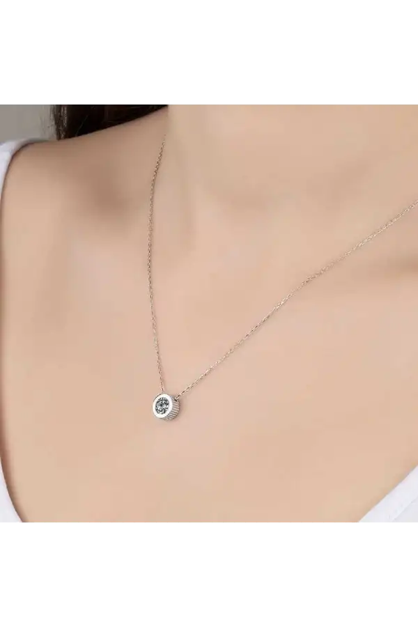 Swarovski Gümüş Tektaş Bayan Kolye