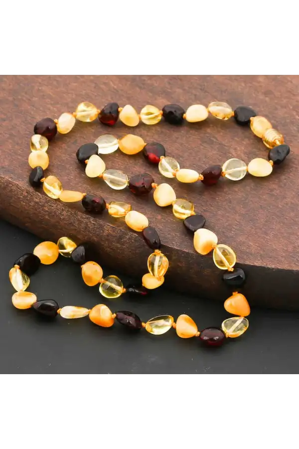 Yetişkin Damla Kehribar Kolye