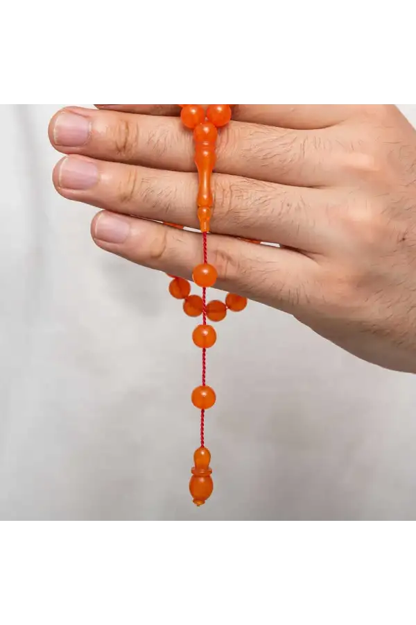 Yuvarlak Sıkma Kehribar Tesbih