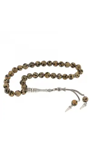 ​Doğaltaş Metal Püsküllü Dalmaçyalı Jasper Taşı Tesbih