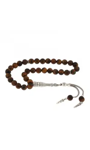 ​Doğaltaş Metal Püsküllü Kaplangözü Taşı Tesbih