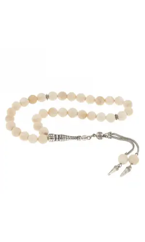 ​Doğaltaş Metal Püsküllü Sedef Taşlı Tesbih