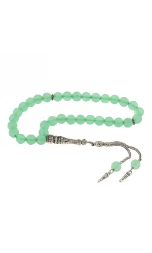 ​Doğaltaş Metal Püsküllü Yeşim Taşı Tesbih