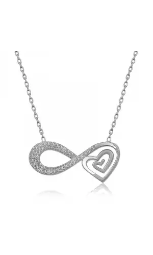 ​Gümüş Kalpli Sonsuzluk Kolye