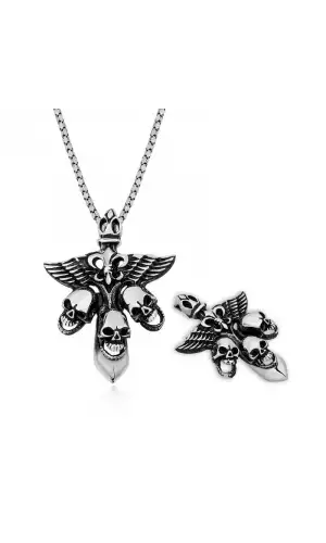 ​Gümüş Kuru Kafa Erkek Kolye