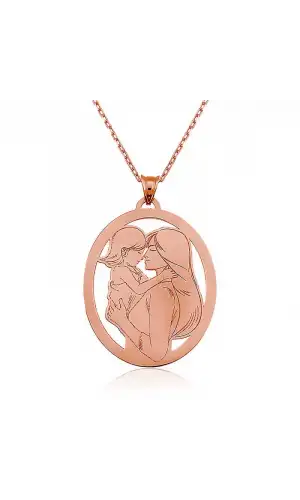 ​Gümüş Rose Anne Kız Kolye