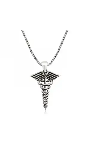 ​Gümüş Tıp Sembolü Kadüse Kolye