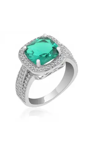 ​Gümüş Turkuaz Baget Bayan Yüzük