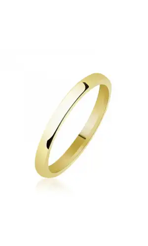 2 mm Düz Bombeli Gold Gümüş Alyans