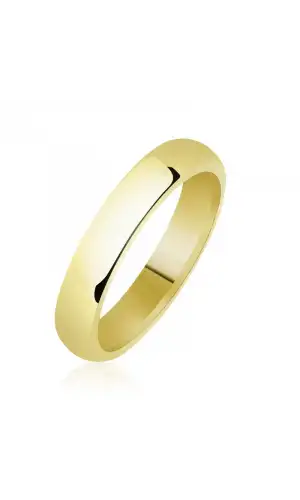 4 mm Düz Bombeli Gold Gümüş Alyans