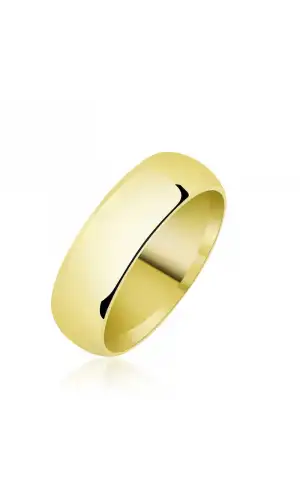 6 mm Düz Bombeli Gold Gümüş Alyans