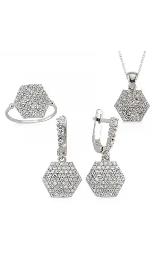 Gümüş Altıgen Bayan Set