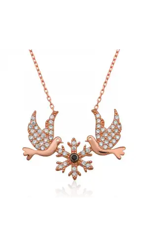 Gümüş Aşk Kuşları Kolye