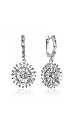 Gümüş Baget Taşlı Bayan Küpe