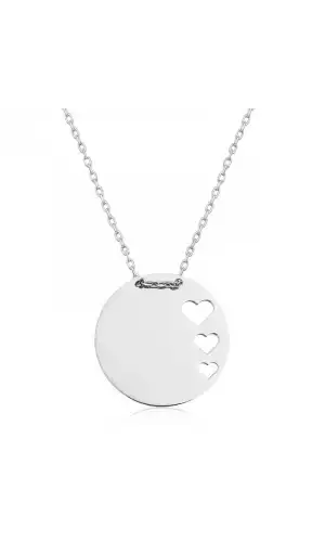 Gümüş Çember Kalp Bayan Kolye