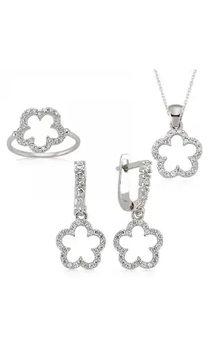 Gümüş Çiçek Bayan Set