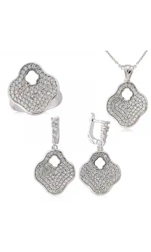 Gümüş Çiçek Bayan Set