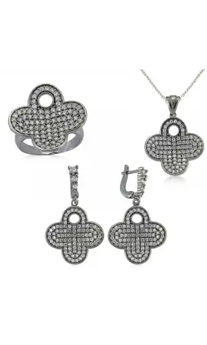 Gümüş Çiçek Bayan Set