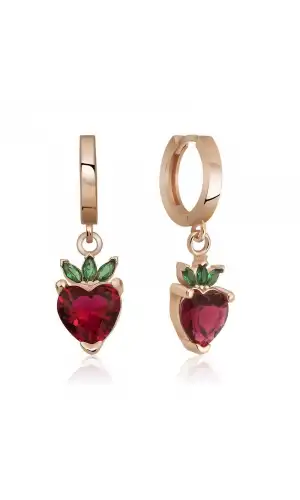 Gümüş Çilek Figür Meyve Küpe