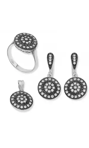 Gümüş Elmas Modeli Bayan Set