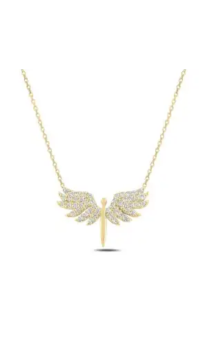 Gümüş Gold Mikail Meleği Bayan Kolye