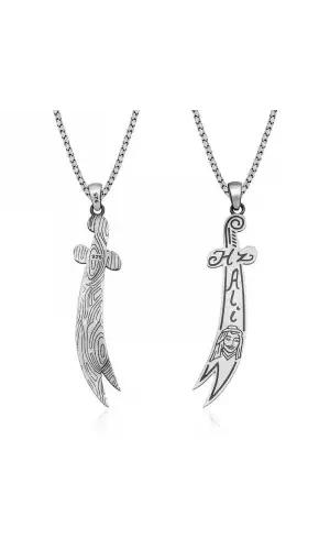 Gümüş Hz. Ali Kılıç Kolye