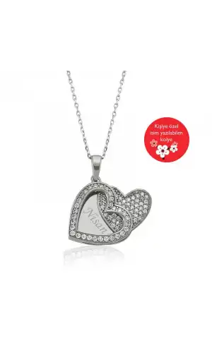 Gümüş İsimli Kalp Bayan Kolye