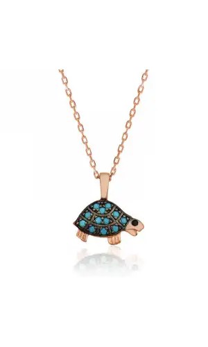 Gümüş Kaplumbağa Bayan Kolye