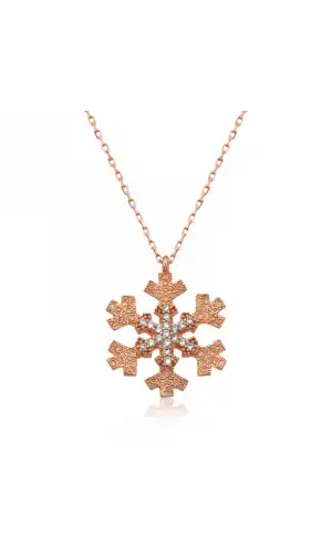 Gümüş Kar Tanesi Bayan Kolye