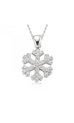 Gümüş Kar Tanesi Bayan Kolye