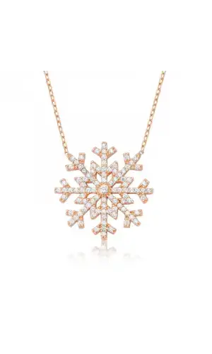 Gümüş Kar Tanesi Bayan Kolye