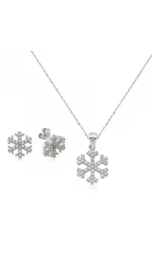 Gümüş Kar Tanesi Bayan Set