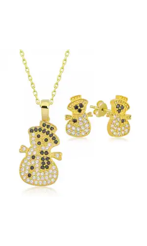 Gümüş Kardan Adam Kadın Set