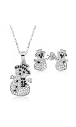 Gümüş Kardan Adam Kadın Set