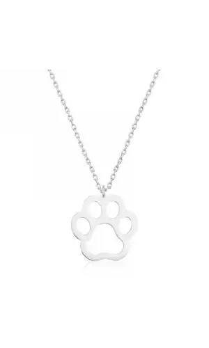 Gümüş Köpek Patisi Bayan Kolye