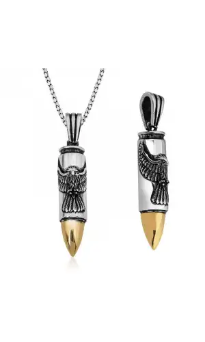 Gümüş Kurşun Kolye