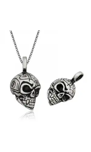 Gümüş Kuru Kafa Kolye