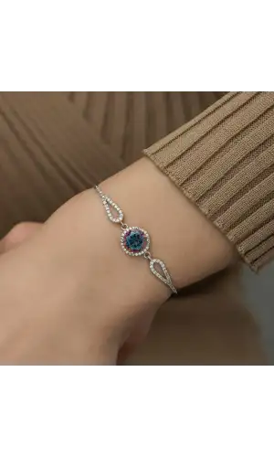 Gümüş Mistik Topaz Bileklik