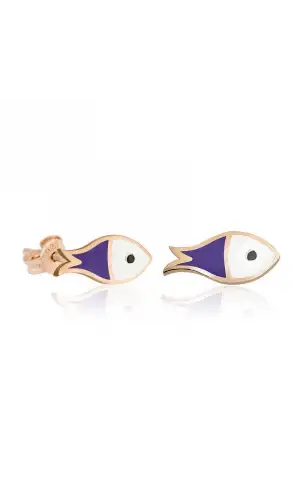 Gümüş Mor Balık Küpe