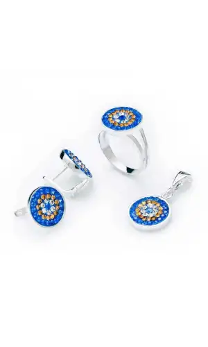 Gümüş Nazarlı Yuvarlak Bayan Set