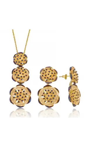 Gümüş Nilüfer Çiçeği Bayan Set