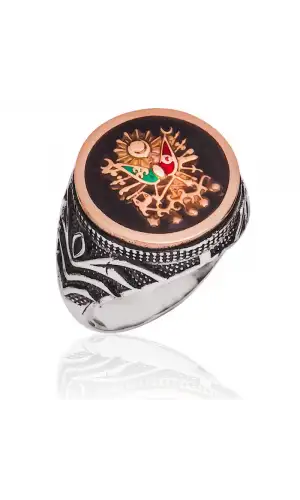 Gümüş Osmanlı Devlet Armalı Erkek Yüzük