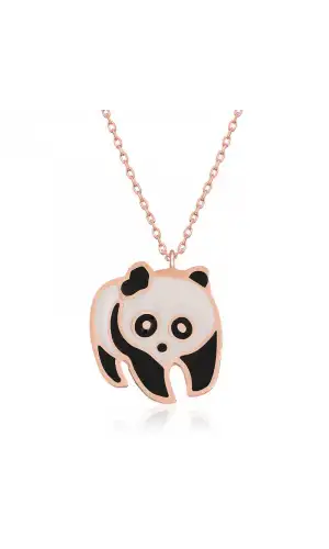Gümüş Panda Bayan Kolye