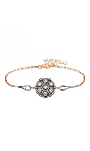 Gümüş Rose Elmas Montür Bileklik