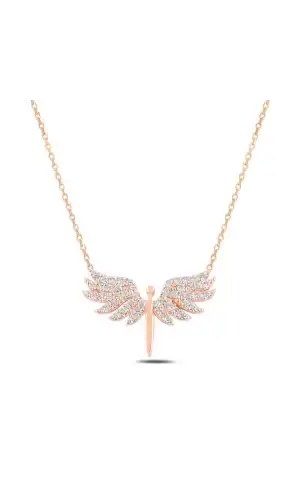 Gümüş Rose Mikail Meleği Bayan Kolye