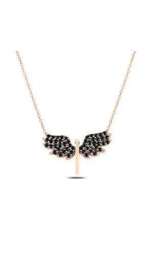 Gümüş Rose Mikail Meleği Bayan Kolye