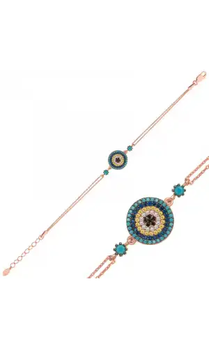 Gümüş Rose Nazar Bayan Bileklik