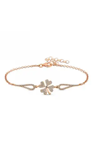 Gümüş Rose Yonca Bileklik