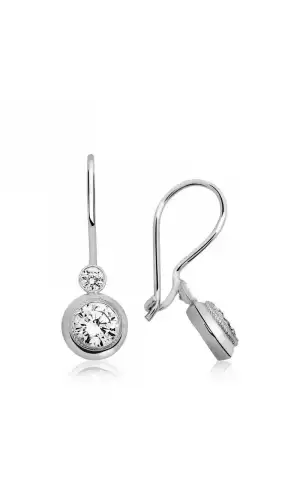 Gümüş Sallantılı Tek Taş Küpe