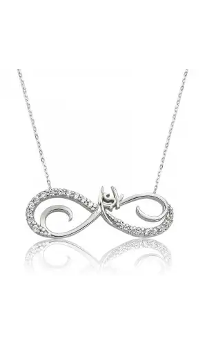Gümüş Sonsuz Aşk Bayan Kolye